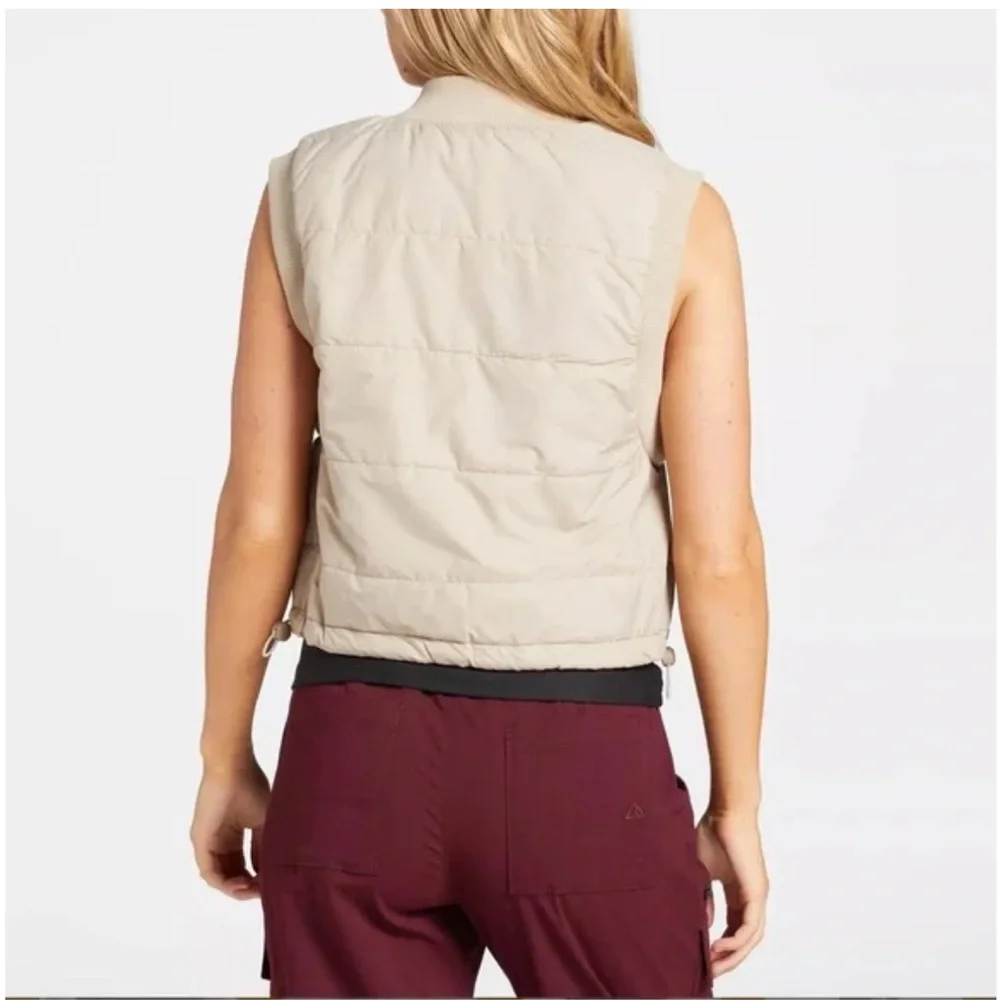 Alpine Design Women’s Tan Shortie EcoTrail Quilted Cropped Vest - Picture 3 of 7